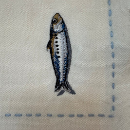 Sardine embroidered napkin set