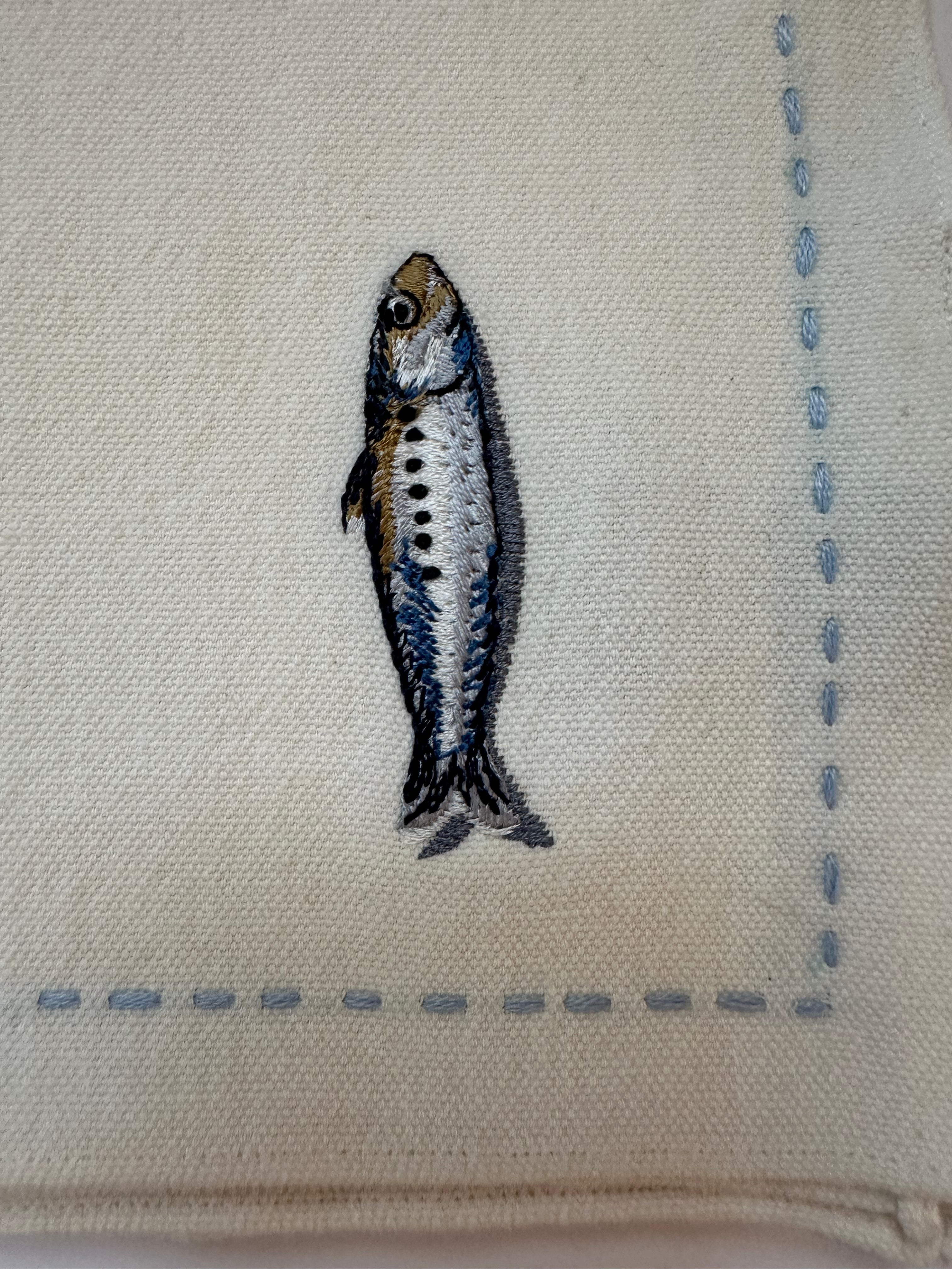 Sardine embroidered napkin set