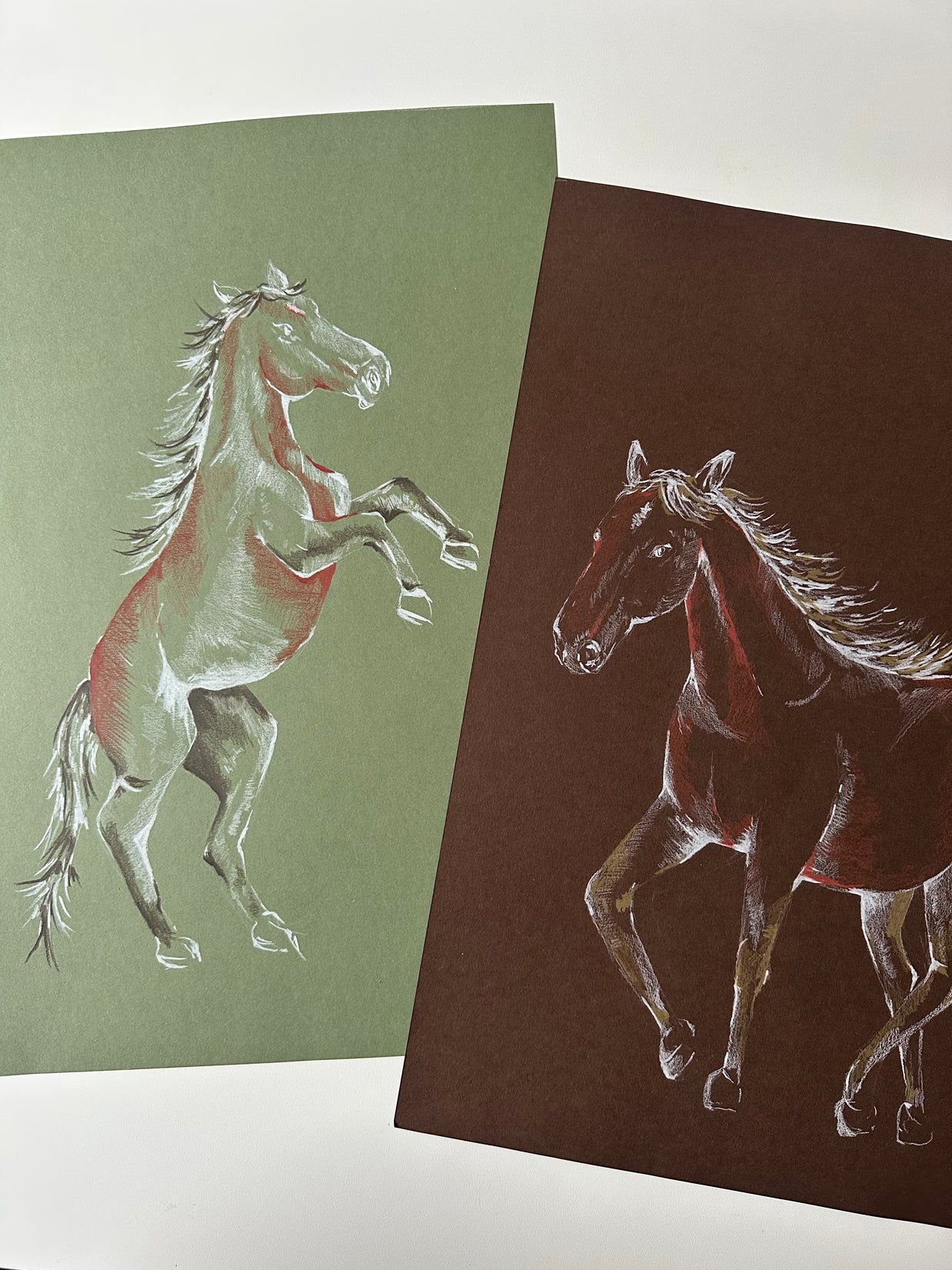 Original Artwork Year of the horse brown