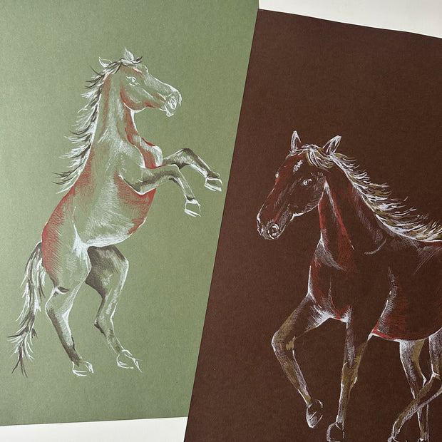 Original Artwork Year of the horse green