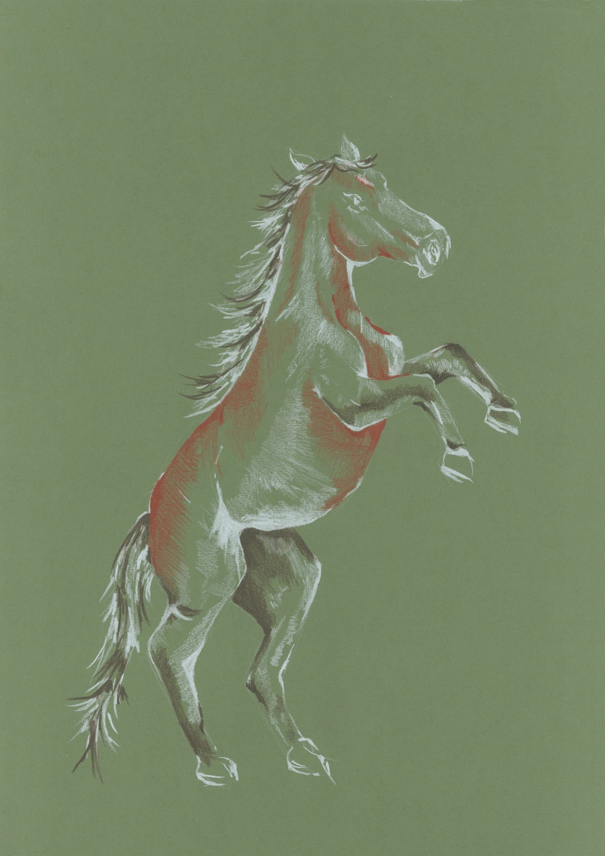 Original Artwork Year of the horse green