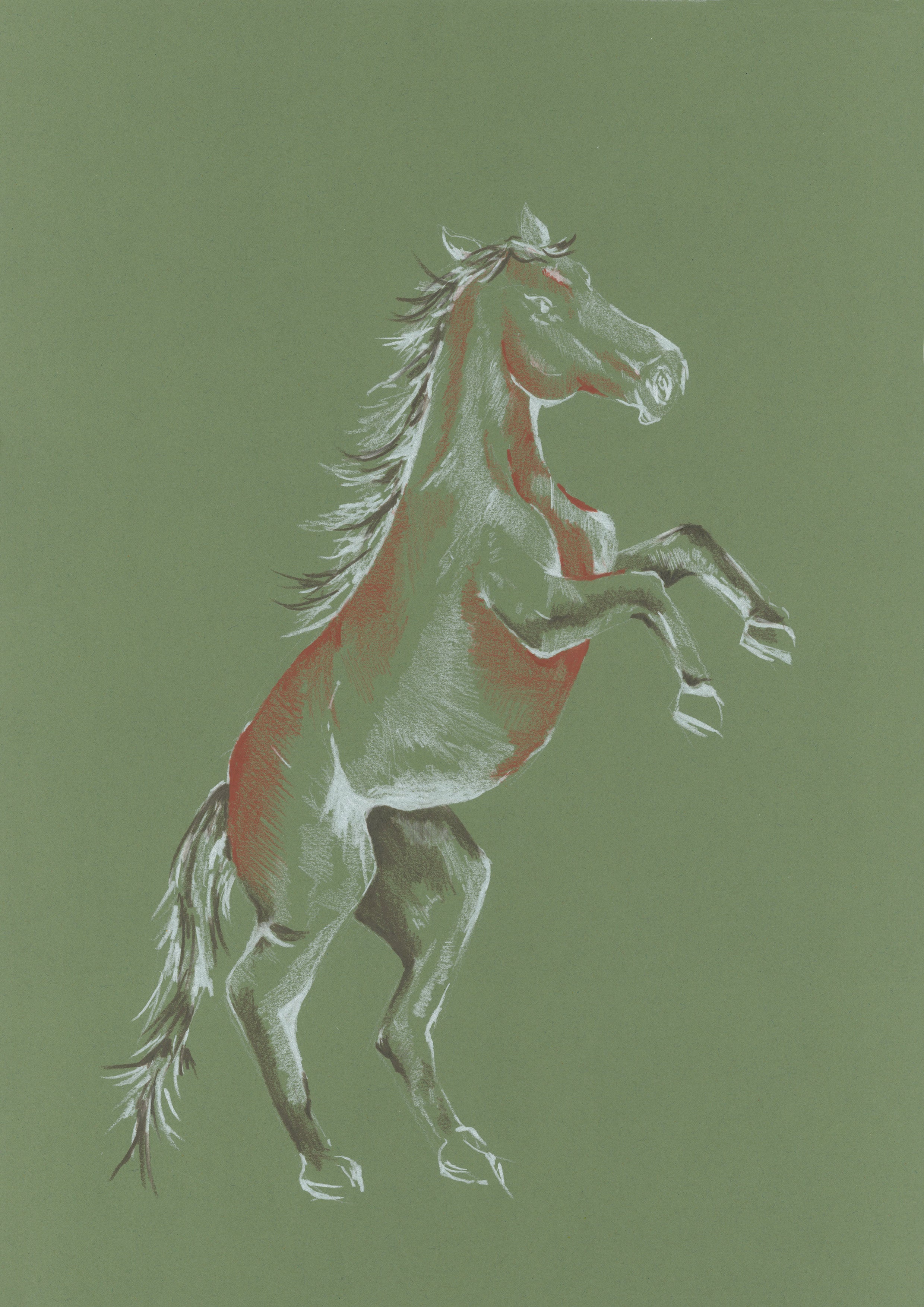 Original Artwork Year of the horse green