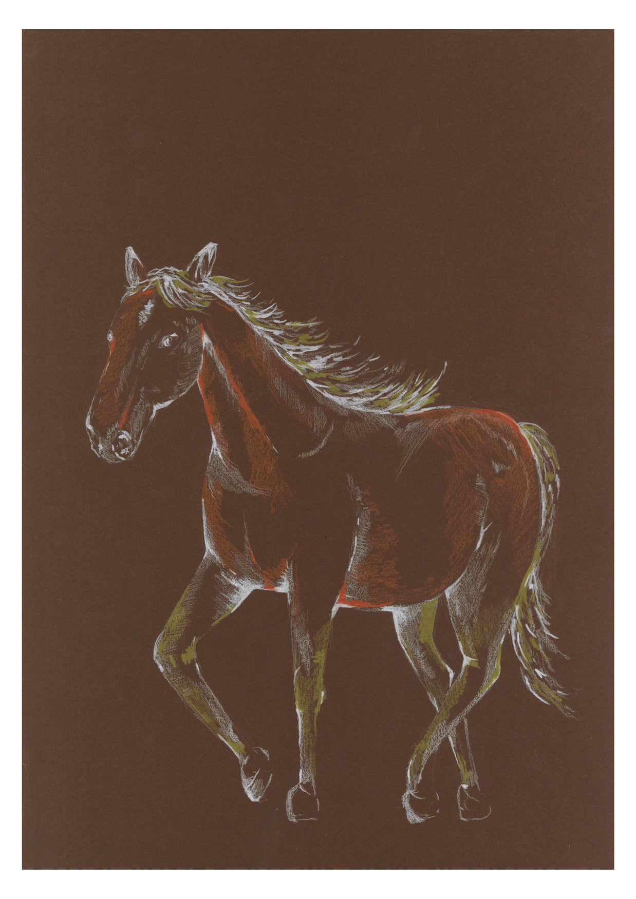 Year of the horse brown print