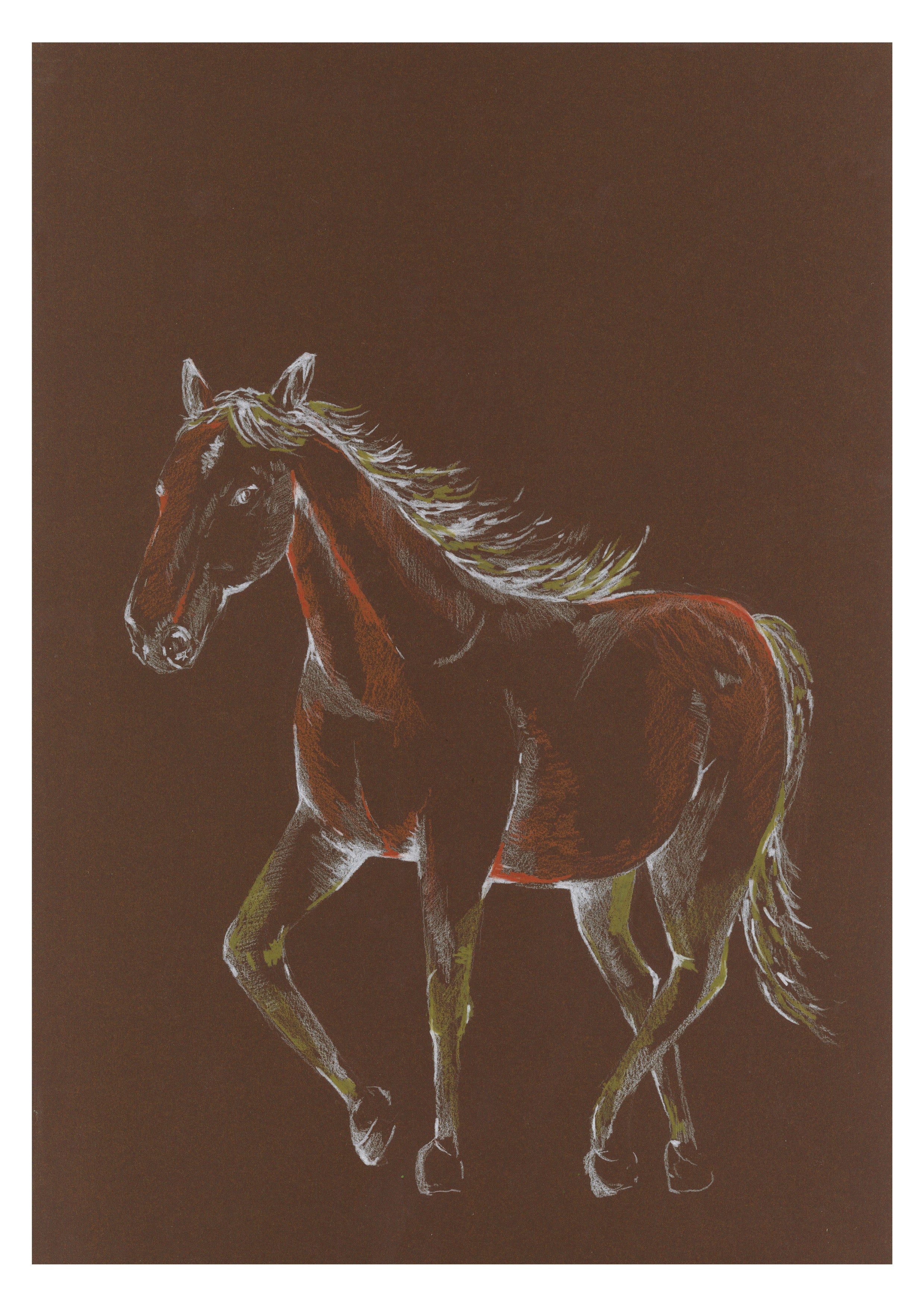 Year of the horse brown print