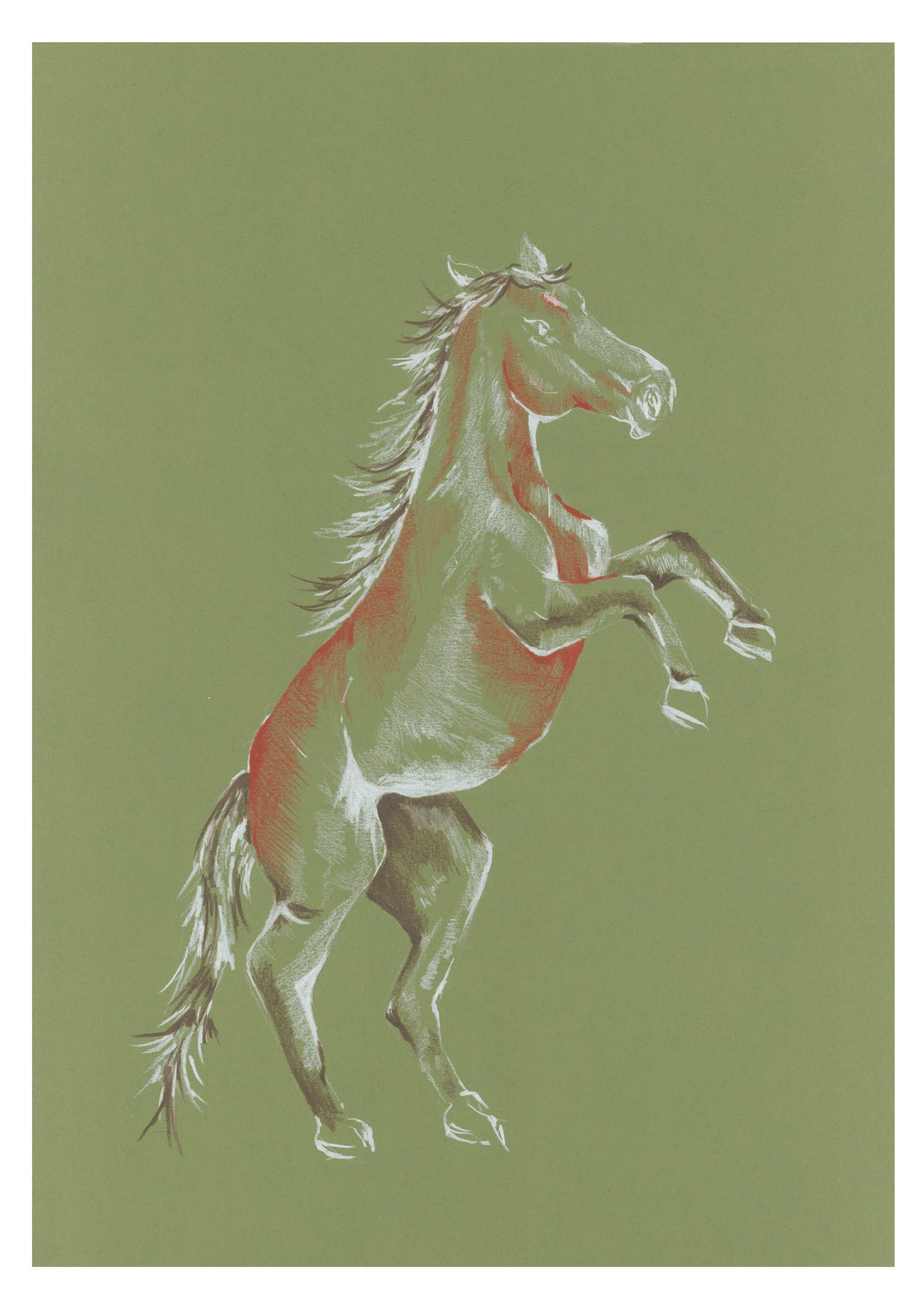 Year of the horse green print