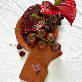 Chrysanthemum embroidered napkin set