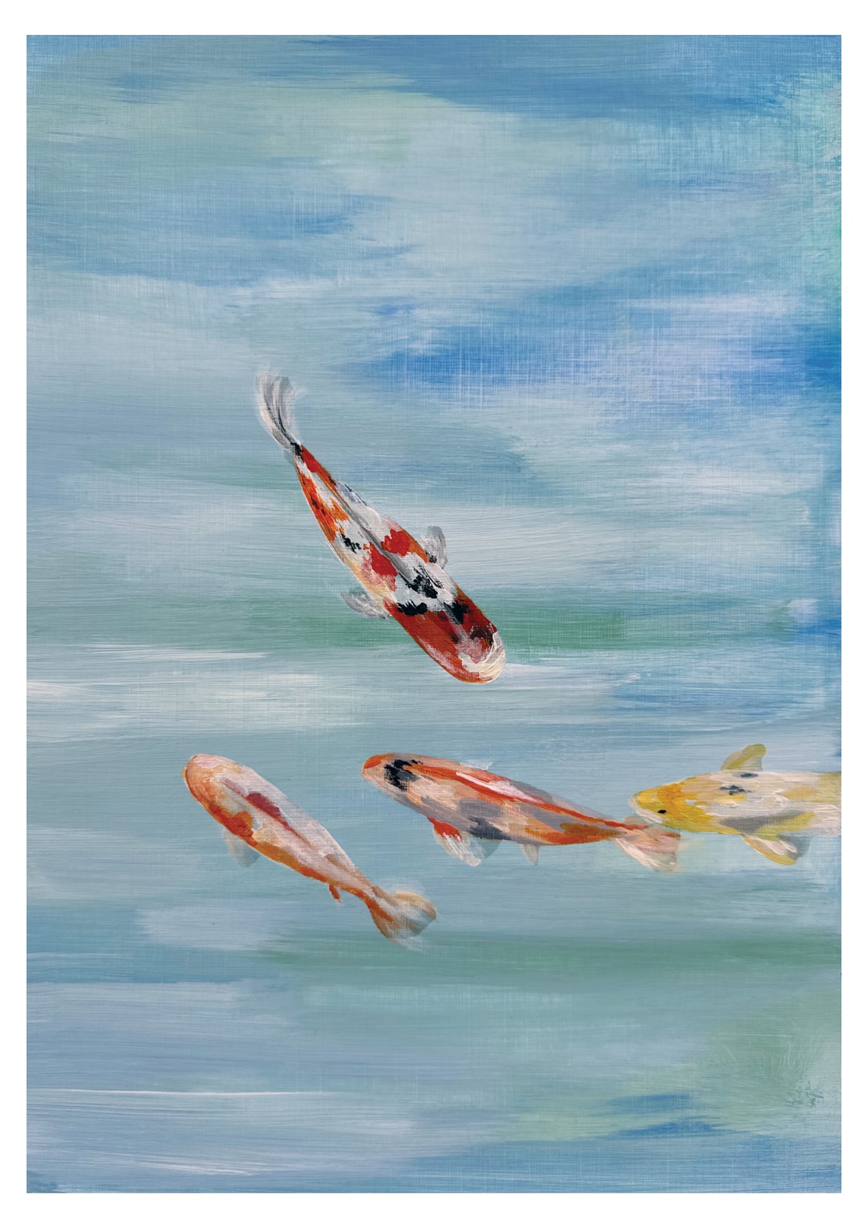 Koi fish blue print