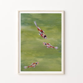 Koi fish green print