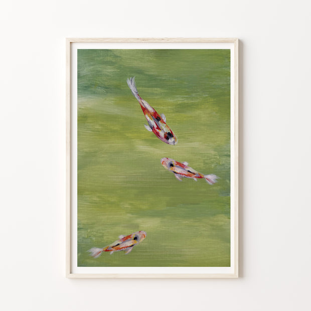 Koi fish green print