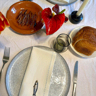 Sardine embroidered napkin set