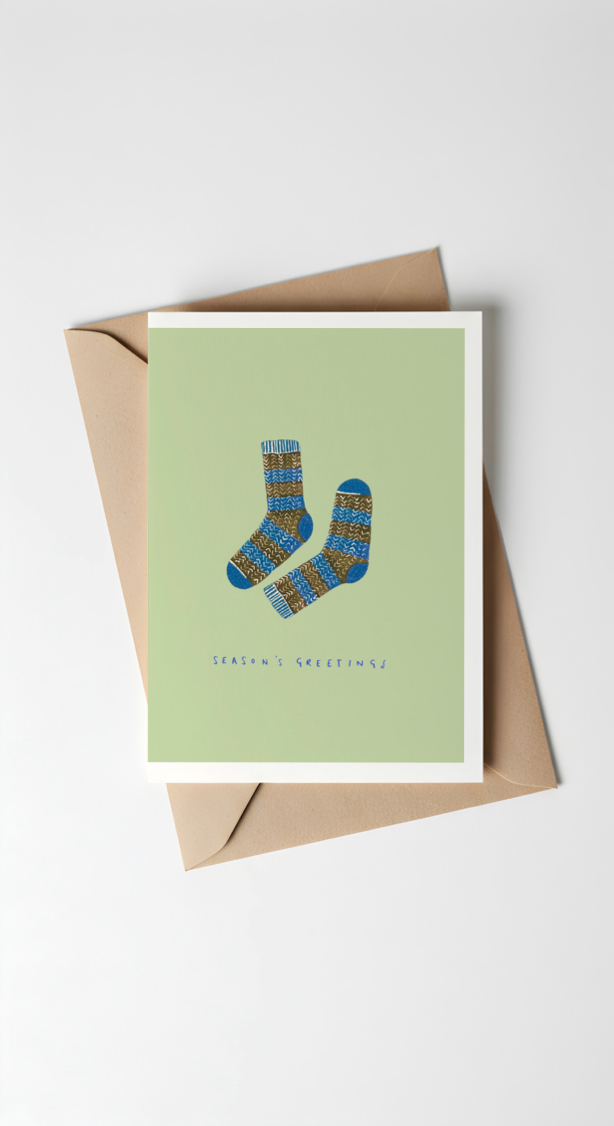 Winter knits Christmas card set