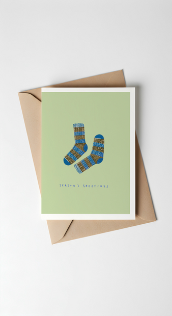 Winter knits Christmas card set