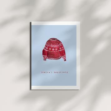 Winter knits Christmas card set